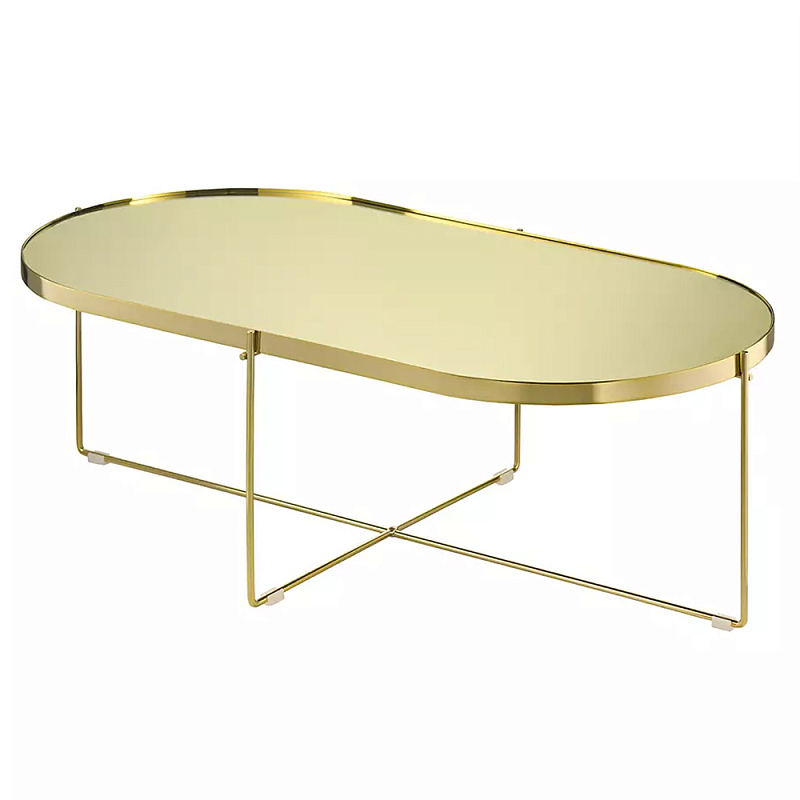 Кофейный столик овальный золотой Modern Mirror Gold Table Золотой Кофейный столик овальный золотой Modern Mirror Gold Table Золотой в Костроме | Loft Concept