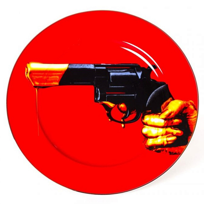 Тарелка Seletti Revolver Красный Черный Тарелка Seletti Revolver Красный Черный в Костроме | Loft Concept
