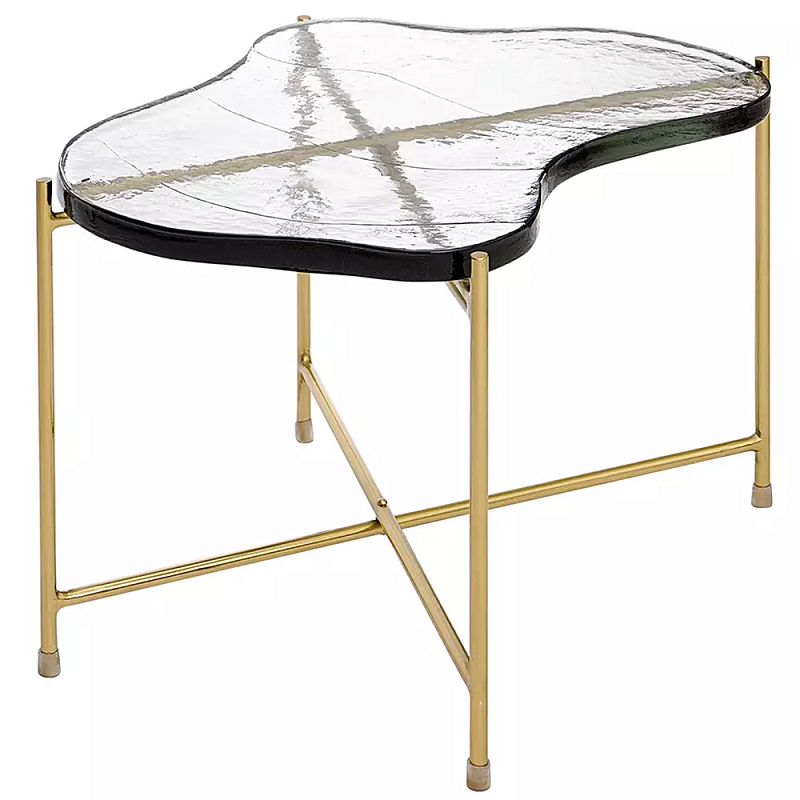 Журнальный столик с изогнутой стеклянной столешницей Curved Glass Table Top Прозрачный Золотой Журнальный столик с изогнутой стеклянной столешницей Curved Glass Table Top Прозрачный Золотой в Костроме | Loft Concept