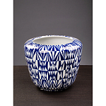 Кашпо с орнаментом в сочетании белого и синего цвета Artistic Flowerpot варинант исполнения - 3 | Loft Concept в Костроме