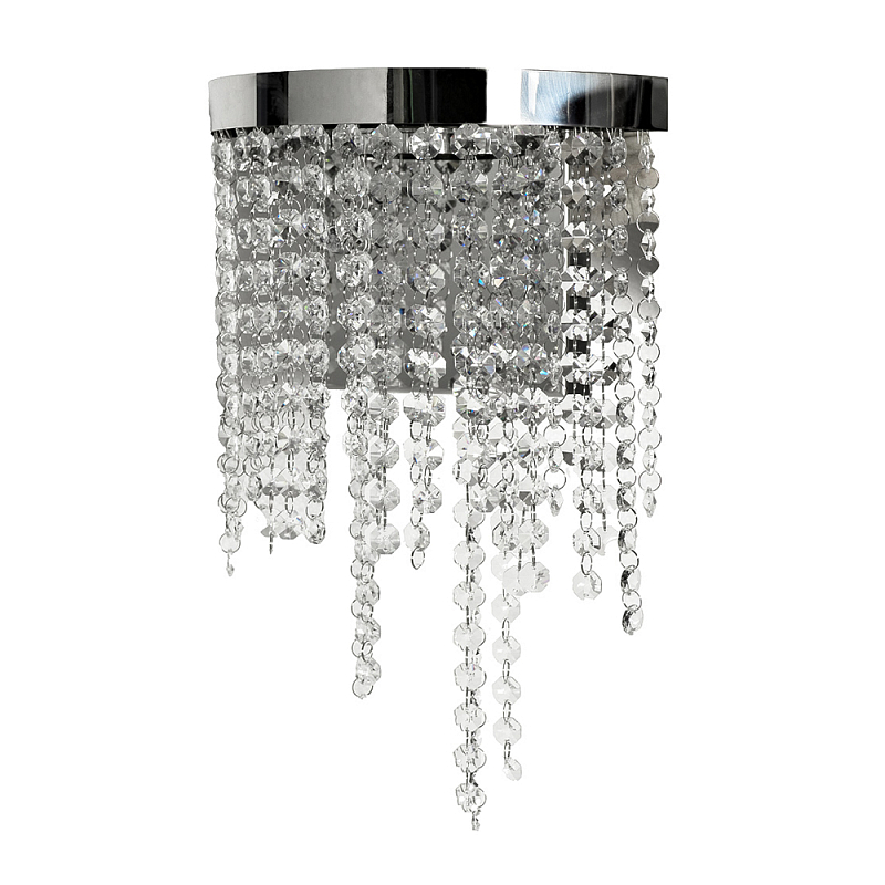 Бра Хром с каскадом сияющих кристаллов Shining Waterfall Хром Прозрачное Стекло в Костроме | Loft Concept 