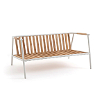 Садовый 2-х местный диван с подлокотниками из тика White варинант исполнения - 5 | Loft Concept в Костроме