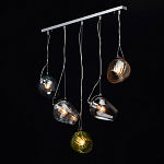 Люстра линейная с 5-ю разноцветными стеклянными плафонами Kaleido варинант исполнения - 3 | Loft Concept в Костроме