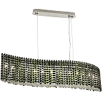 Линейная люстра изогнутой формы с хрустальными подвесками Crystal Art Chrome Green Linear Chandelier варинант исполнения - 2 | Loft Concept в Костроме