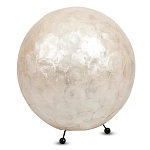 Настольная лампа из перламутра на металлическом каркасе Indonesian Egg варинант исполнения - 1 | Loft Concept в Костроме