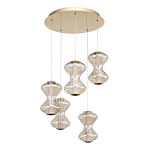 Люстра светодиодная с стеклянными волнообразными плафонами Amphora of Light варинант исполнения - 3 | Loft Concept в Костроме