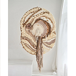 Овальный Современный Гобелен Абстракция в бежевых тонах Shallow варинант исполнения - 4 | Loft Concept в Костроме