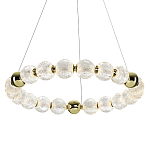 Люстра подвесная кольцевая с прозрачными рифлеными шарообразными плафонами Crystal Globule варинант исполнения - 1 | Loft Concept в Костроме