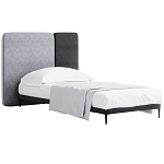 Кровать с большим мягким изголовьем Unity Grey Bed варинант исполнения - 3 | Loft Concept в Костроме