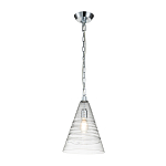 Подвесной светильник с прозрачным рельефным стеклянным плафоном в форме конуса Feiss варинант исполнения - 2 | Loft Concept в Костроме