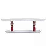 Дизайнерский журнальный стол на 2-х фигурных ножках с подстольем Lycad варинант исполнения - 1 | Loft Concept в Костроме