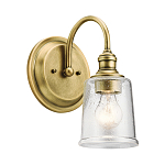 Бра с прозрачным стеклянным абажуром в форме цилиндра Kichler варинант исполнения - 7 | Loft Concept в Костроме