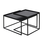 Комплект столиков с квадратными столешницами черные Black Table Combination варинант исполнения - 1 | Loft Concept в Костроме