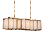 Люстра прямоугольная с каркасом золотого цвета Soft Glow Lamps варинант исполнения - 2 | Loft Concept в Костроме