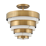 Потолочный светильник многоярусный с чередованием латунных и белых колец Hinkley  варинант исполнения - 1 | Loft Concept в Костроме