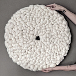 Панно на стену из шерсти мериноса Белый Круг  варинант исполнения - 4 | Loft Concept в Костроме