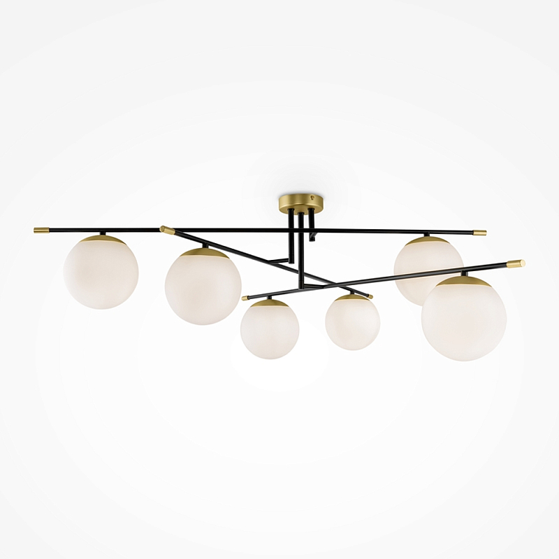 Потолочный светильник Spike Balls Hanging Lamp Белый Золотой Черный в Костроме | Loft Concept 
