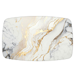 Обеденный стол с прямоугольной столешницей из стекла на черных металлических ножках White Marble варинант исполнения - 2 | Loft Concept в Костроме