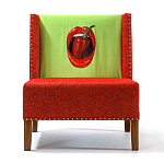 FUN Armchair "Chili Pepper" Red Дизайнерское кресло с цветным принтом варинант исполнения - 1 | Loft Concept в Костроме