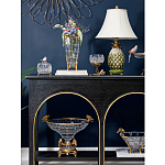 Ваза из прозрачного стекла с бронзовыми ножками и фигурками попугаев Eden Garden porcelain and bronze варинант исполнения - 5 | Loft Concept в Костроме