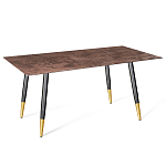 Стол обеденный с коричневой прямоугольной столешницей из керамики на четырех металлических ножках Brown Ceramics варинант исполнения - 1 | Loft Concept в Костроме