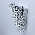 Бра настенное цвета хром с прозрачными квадратными хрустальными подвесками Crystal Regena варинант исполнения - 4 | Loft Concept в Костроме