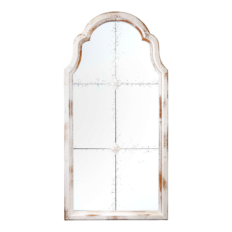 Зеркало-окно настенное в винтажном стиле Venetian Smooth Белый в Костроме | Loft Concept 