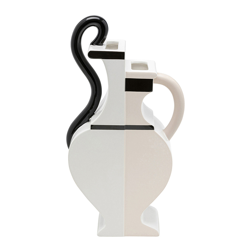 Ваза Concordia Black and White Белый Бежевый Черный в Костроме | Loft Concept 