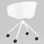 Офисное кресло из пластика с мягким сиденьем Eggshell Grey варинант исполнения - 6 | Loft Concept в Костроме