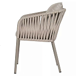 Стул серо-бежевый с декоративным плетением на спинке и подлокотниках Chair Weave варинант исполнения - 6 | Loft Concept в Костроме