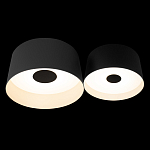 Потолочный светильник с 2-мя цилиндрическими абажурами серого и черного цвета Urban Dome варинант исполнения - 2 | Loft Concept в Костроме