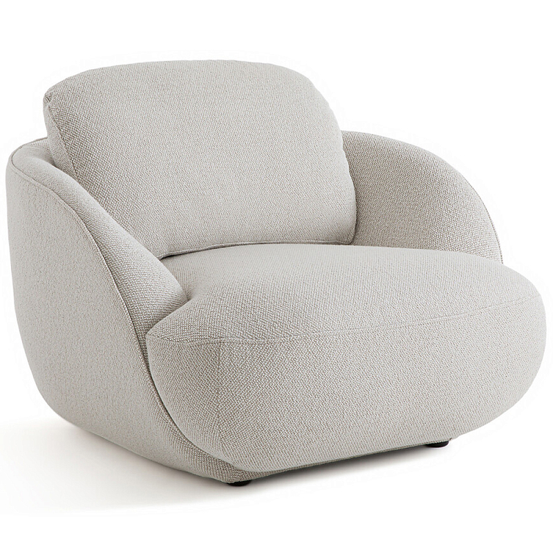 Полукруглое кресло из обивки меланж Halle Melange Armchair Бежевый Полукруглое кресло из обивки меланж Halle Melange Armchair Бежевый в Костроме | Loft Concept