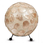 Настольная лампа из перламутра на металлическом каркасе Indonesian Circle варинант исполнения - 2 | Loft Concept в Костроме