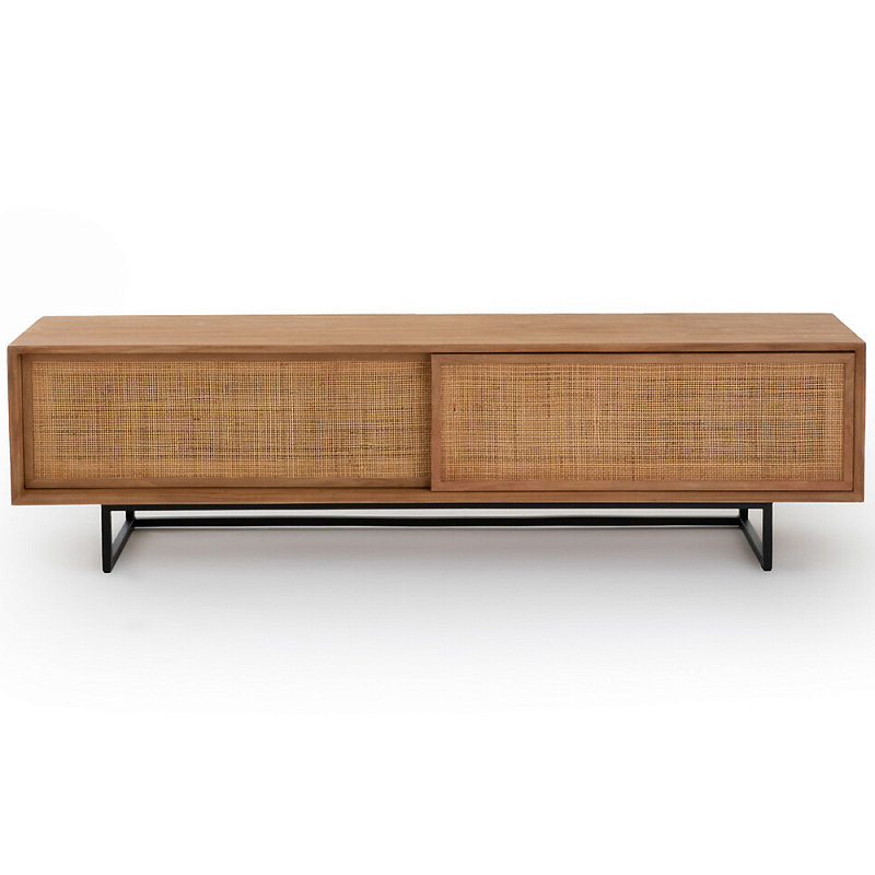 ТВ-тумба из массива тика Busto TV Stand Древесина Черный ТВ-тумба из массива тика Busto TV Stand Древесина Черный в Костроме | Loft Concept