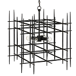 Люстра черная квадратной остроконечной формы Black Square варинант исполнения - 2 | Loft Concept в Костроме