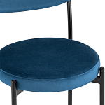 Стул с круглым сиденьем на металлическом основании ALFIE CHAIR Blue варинант исполнения - 6 | Loft Concept в Костроме