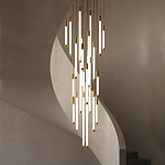 Люстра в современном стиле с 30-ю каскадными светодиодными лампами Golden LED Rain варинант исполнения - 1 | Loft Concept в Костроме