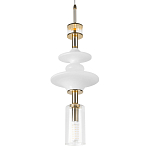 Подвесной светильник со стеклянными элементами и бронзовыми вставками Высота 62 см Gabriel Scott Luna варинант исполнения - 7 | Loft Concept в Костроме