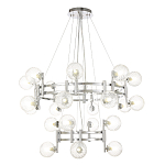 Люстра подвесная с двумя ярусами и 24-ю рельефными прозрачными плафонами из стекла Perforated Glass Bubbles варинант исполнения - 1 | Loft Concept в Костроме