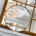 Зеркало настенное в раме золотого цвета с декором птица на ветке Mirror Portal варинант исполнения - 2 | Loft Concept в Костроме