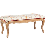 Банкетка из массива бука бежевая с растительным орнаментом Raffael Beige Floral Banquette варинант исполнения - 1 | Loft Concept в Костроме