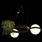 Подвесной светильник с 2-мя шарообразными плафонами и цилиндрическим спотом Light of Еyes варинант исполнения - 7 | Loft Concept в Костроме