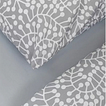 Постельное белье серого цвета с рисунком 200х220 см Blossom Essence варинант исполнения - 3 | Loft Concept в Костроме