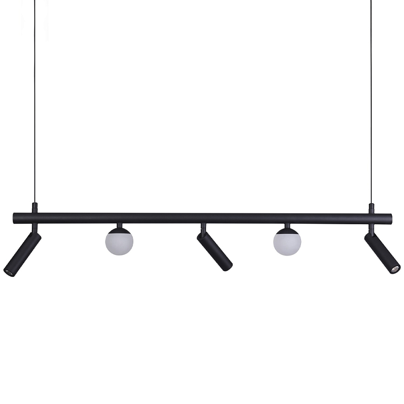 Линейный светодиодный светильник Longo Linear Hanging Lamp Черный Белый Линейный светодиодный светильник Longo Linear Hanging Lamp Черный Белый в Костроме | Loft Concept