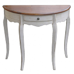 Деревянная консоль полукруглая с ящиком в стиле прованс Interiors Romance варинант исполнения - 1 | Loft Concept в Костроме