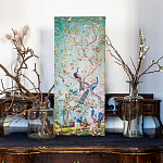 Постер на холсте в стиле шинуазри с изображением сада Chinoiserie Imperial Garden Peacocks on a Tree варинант исполнения - 3 | Loft Concept в Костроме