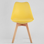 Стул с основой из пластика и мягким сиденьем Arvika Yellow варинант исполнения - 2 | Loft Concept в Костроме