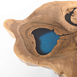 Кофейный стол со столешницей из орехового дерева и эпоксидной смолы Clem Coffee Table варинант исполнения - 1 | Loft Concept в Костроме