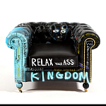 Кресло "Баския и Уорхол" Basquiat Warhol graffiti chair натуральная кожа варинант исполнения - 2 | Loft Concept в Костроме