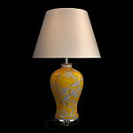 Настольная лампа желтая с изображением белых птиц Flight Among Acacia варинант исполнения - 2 | Loft Concept в Костроме